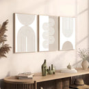 Axyaa Modern Geometric Beige Abstract Canvas Wall Art for Bedroom Decor