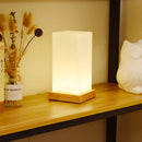 Axya Modern Wood LED Table Lamp for Bedroom, Nordic Style Glass Bedside Light