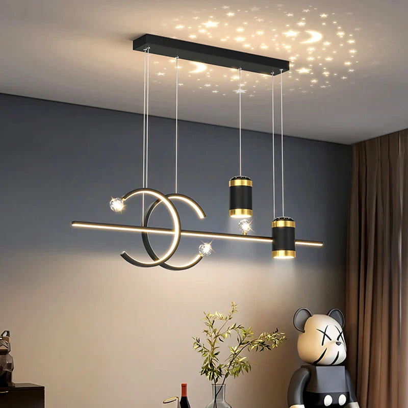 LED Pendant Chandelier by Axyaa: Modern Dining Room Hanging Light