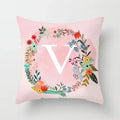Axyaa Wreath Alphabet Pillow Cover - 45x45cm