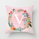 Axyaa Wreath Alphabet Pillow Cover - 45x45cm