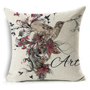 Axyaa Linen Cushion Cover 45x45cm, Flower & Animal Design for Sofa & Bed