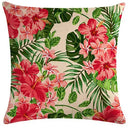 Tropical Floral & Bird Pattern Pillow Cover for Sofa, Bedroom & Car by Axyaa