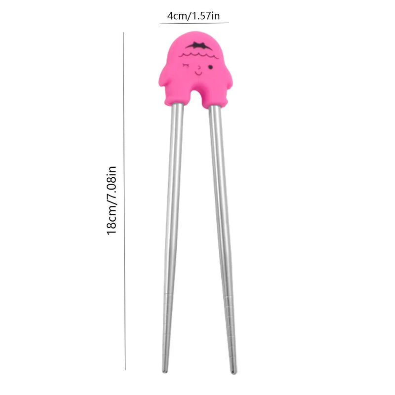 Axyaa Kids' Cartoon Dining Chopsticks Set for Beginners with Removable Feature