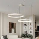 Axyaa Luxury Electroplated Circular Hall Light: Modern, Simple, Atmospheric Pendant
