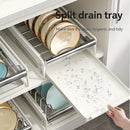 Axyaa Bowl & Plate Storage Rack: Drawer-Type Dish Rack & Draining Box