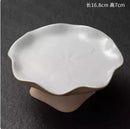 Axyaa Lotus Leaf Plate: Tall Chinese Dim Sum Tea Plate for Snacks & Fruits