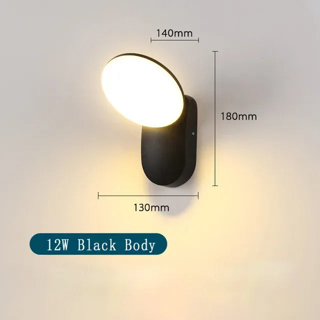 Axyaa Outdoor Sensor Wall Light: Modern, Waterproof Aluminum Design for Garden, Patio, Balcony