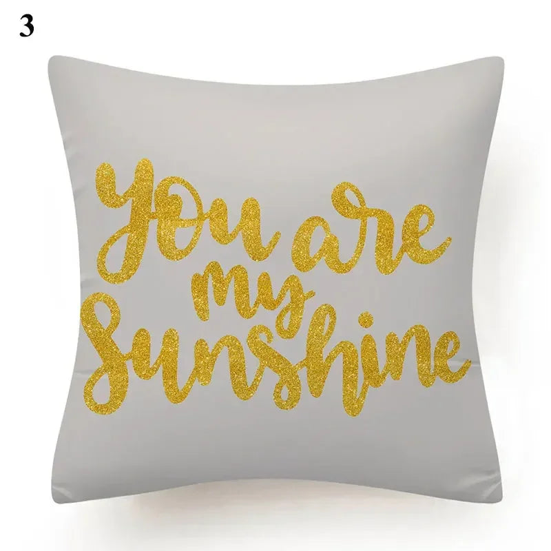 Flower Letter Print Cushion Cover for Stylish Home Decor by Axyaa