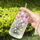 Axyaa Daisy Cherry Blossom Cup 16oz with Straw Lid, Durable Drinkware for Parties