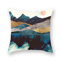 Axyaa Gold Mountains Geometric Sun Moon Cushion Cases- Home Decor Almofadas