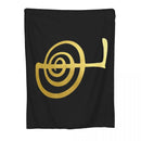 Axyaa Reiki Healing Power Symbol Gold Throw Blanket Thermal Bed Design Retro Blanket