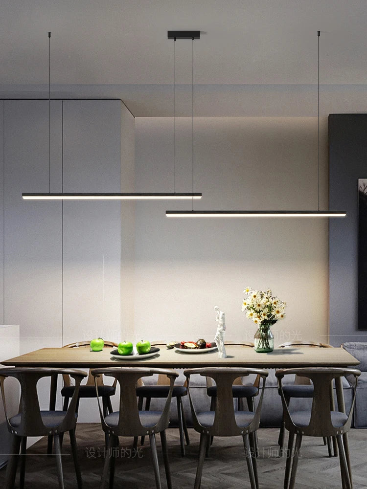 Axyaa Black LED Pendant Chandelier for Modern Office, Restaurant, Kitchen Island