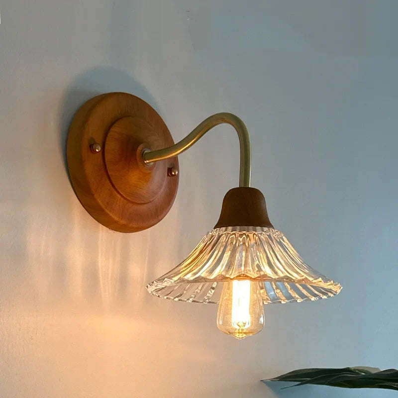 Axyaa Clear Flower Glass LED Wall Lamp, Nordic Modern Style
