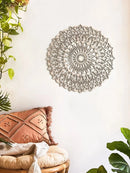 White Wooden Mandala Wall Art by Axyaa - Boho Chic Decor for Home