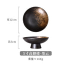 Axyaa Ceramic High-Footed Refreshment Plate & Kiln-Changed Fruit Dessert Plate