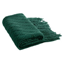 Axyaa Vintage Farmhouse Knitted Throw Blanket with Tassel
