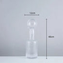 Axyaa Grey Glass Vase with Hammer Lid for Floral Arrangements