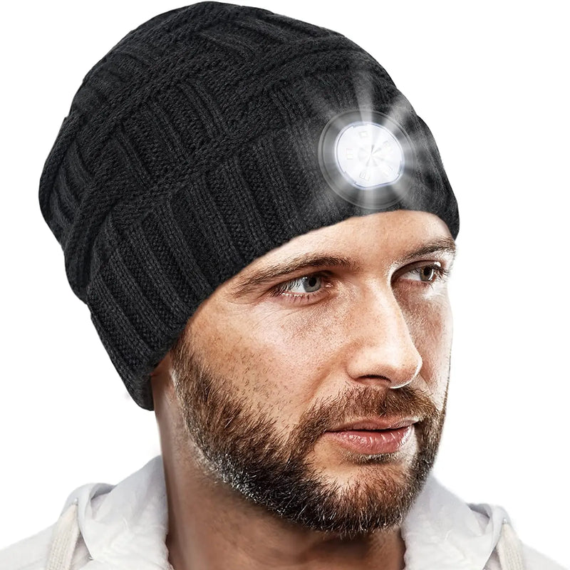 Axya LED Beanie: Handsfree Lighted Knit Hat for Night Activities