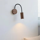 Axyaa Walnut Wood LED Wall Light Up Down Rotate Modern Decor Wooden Bedside Lamp