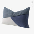 Axyaa Modern Patch Embroidered Waist Pillow Set - Blue Dark Gray Light Gray