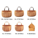 Axyaa Hand-woven Wood Kitchen Storage Basket with Handle