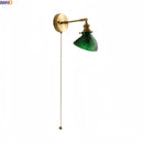Axyaa Glass LED Wall Sconce, Luxury Stair Light, E27 Bulb, Green & White
