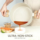 Axyaa Non-stick Soup Pot with Induction Cooking and Double-battery Wood Handle