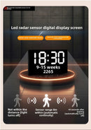 Axyaa Circular Decorative Human Body Induction Digital Clock Wall Lamp Living Room Wall