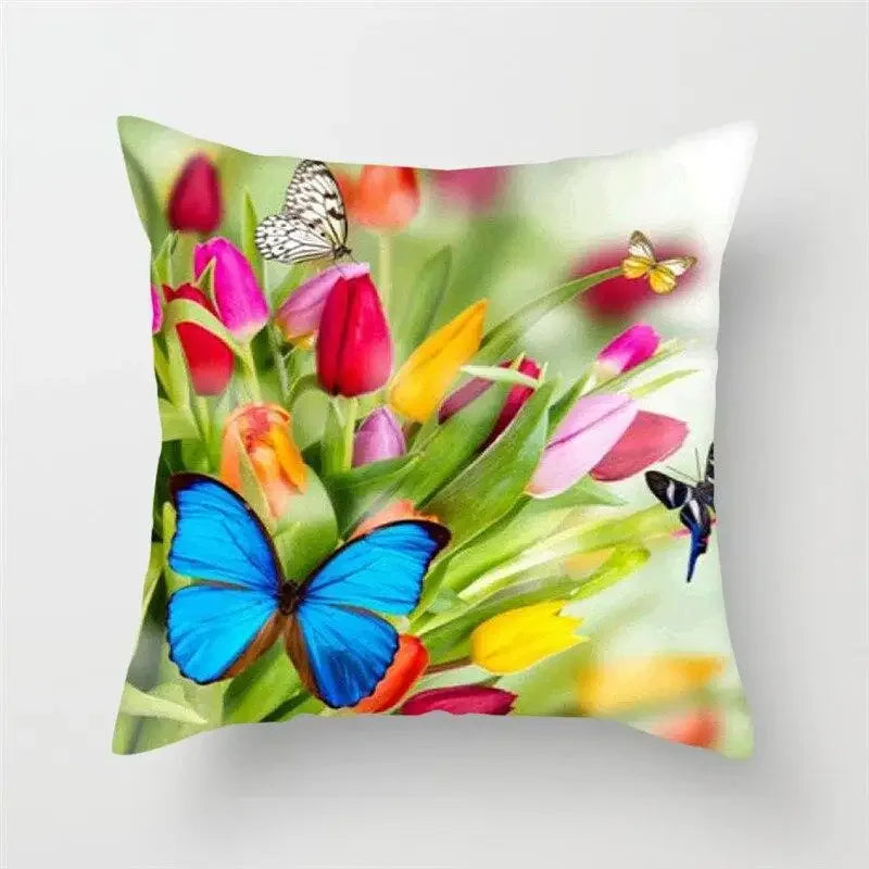Axyaa Floral Butterfly Pillowcase for Home Decor and Events