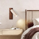 Axyaa Yellow Travertine LED Wall Sconce - Up Down Rotate Wooden Bedside Lamp
