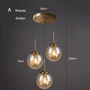 Axyaa Nordic Glass Ball Chandelier for Home Decor Lighting Fixtures