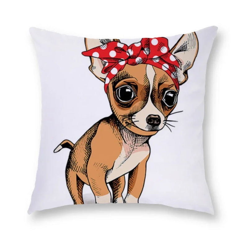 Axyaa Cartoon Dog Cushion Cover - Decorative Pillowcase for Home and Car - 45*45cm
