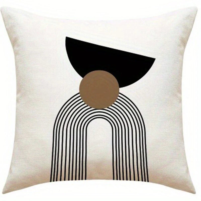 Geometric Line Pillowcase: Modern Nordic Style Home Decor by Axyaa