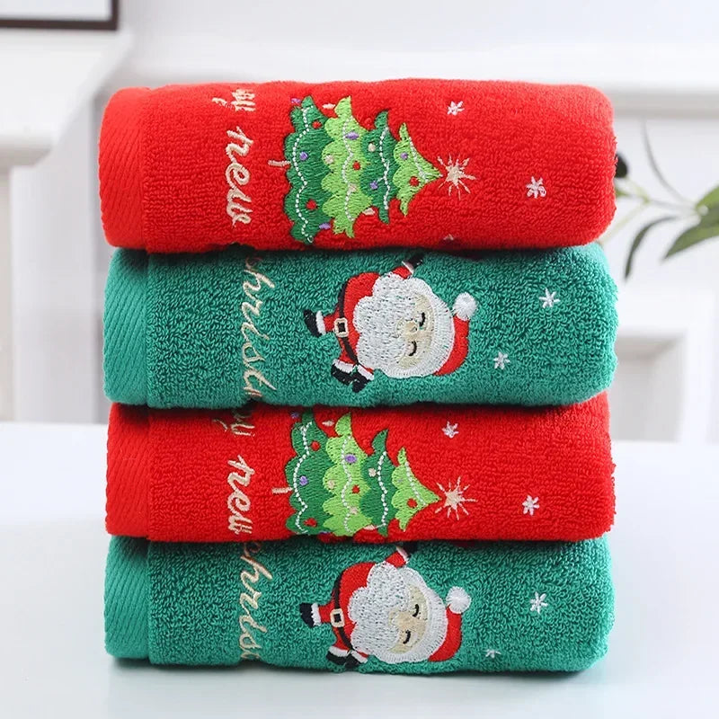 Axyaa Christmas Santa Claus Face Towel: Festive Holiday Decor Gift for Home & Bathroom