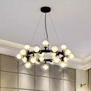 Axyaa Glass Ball LED Bubble Chandelier - Black Gold Pendant Lighting