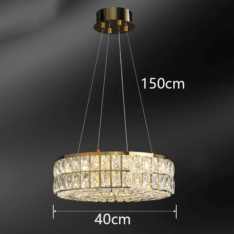 Axyaa Crystal Circle Pendant Light: Minimalist Modern Luxury for Elegant Bedrooms