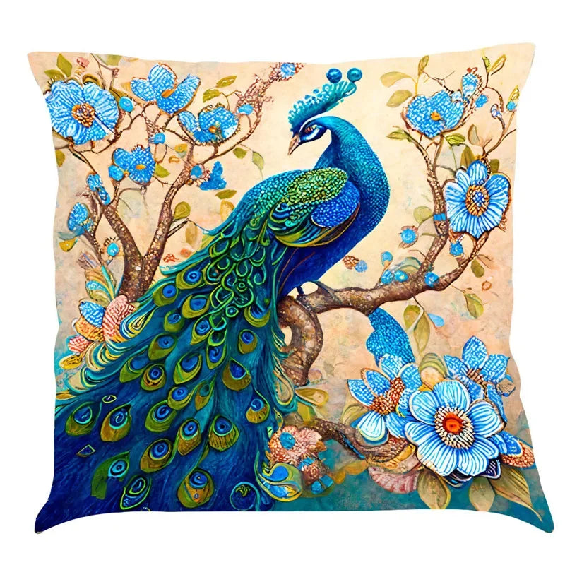 Axyaa Cat Linen Pillowcase 45x45cm for Home Décor and Comfort