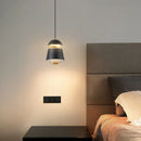 LED Bedside Lamp Black/White Hanging Light for Bedroom Study Room Decor by Axyaa