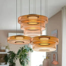 Axyaa Amber Smoky Grey Glass Pendant Lamp - LED Ceiling Light