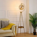 Axyaa Glass Ball Tripod Floor Lamp: Nordic Luxury for Living Room, Bedroom & Study