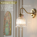Axyaa Retro Floral Glass Wall Lamp: Modern Nordic Wall Sconce for Bedroom LED Lighting