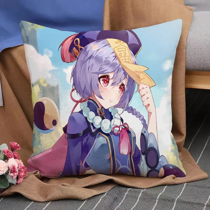 Genshin Impact Anime Pillowcase Cushion Cover 45x45 for Sofa - Axyaa
