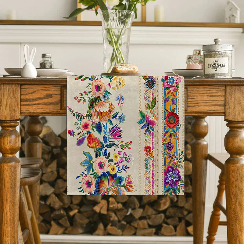 Axyaa Wildflowers Table Runner for Kitchen and Dining Décor
