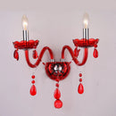 Axya Red Crystal Wall Lamp Luxury Modern Bedroom Sconce Living Room Decor