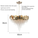 Axyaa Gold K9 Crystal Pendant Light for Bedroom Living Room Dining Kitchen