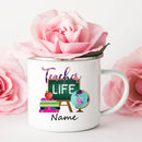 Axyaa Personalized Enamel Mug | Retro Coffee Cup for Teachers & Gifts