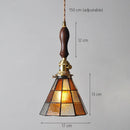 Axyaa Retro Pastoral Stained Glass Pendant Chandelier