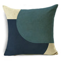 Axyaa Blue Texture Print Linen Cushion Case for Living Room Sofa - 40cm/45cm/50cm