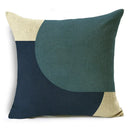 Axyaa Blue Texture Print Linen Cushion Case for Living Room Sofa - 40cm/45cm/50cm